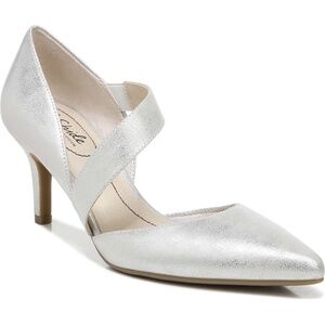 Size-10W, LifeStride Womens Suki Pumps - Silver Faux Leather NWT